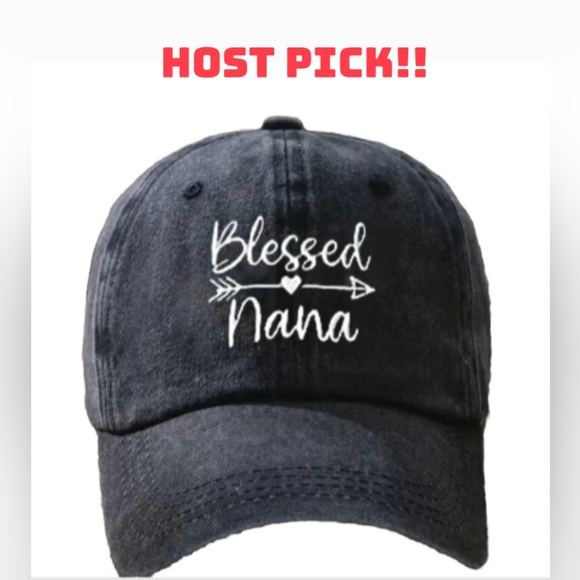 Accessories - Baseball Cap♥BLESSED NANA Embroidered Vintage Look Black Adjustable NWT